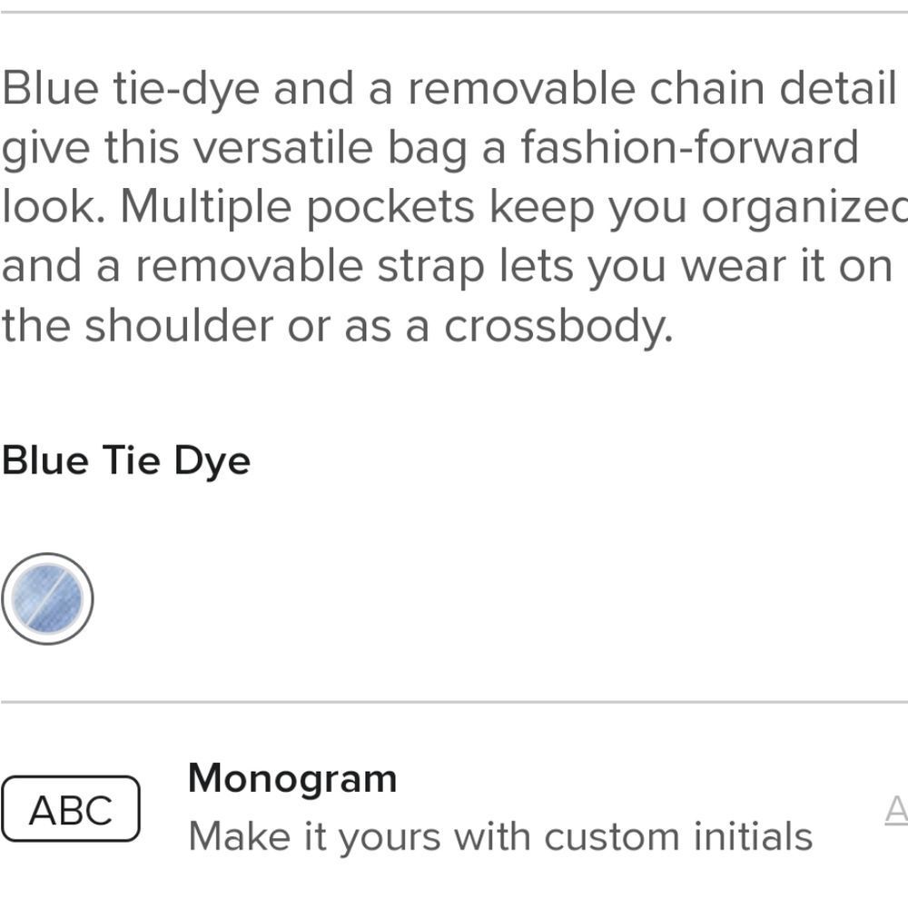 Tumi Voyageur Davenay Crossbody Bag- Blue Tie Dye - Picture 6 of 12